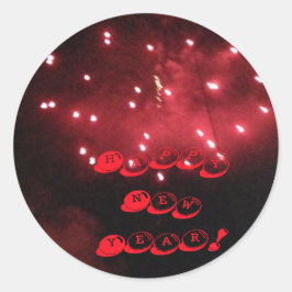Adesivos Personalizados do Feliz ano novo Red Fire