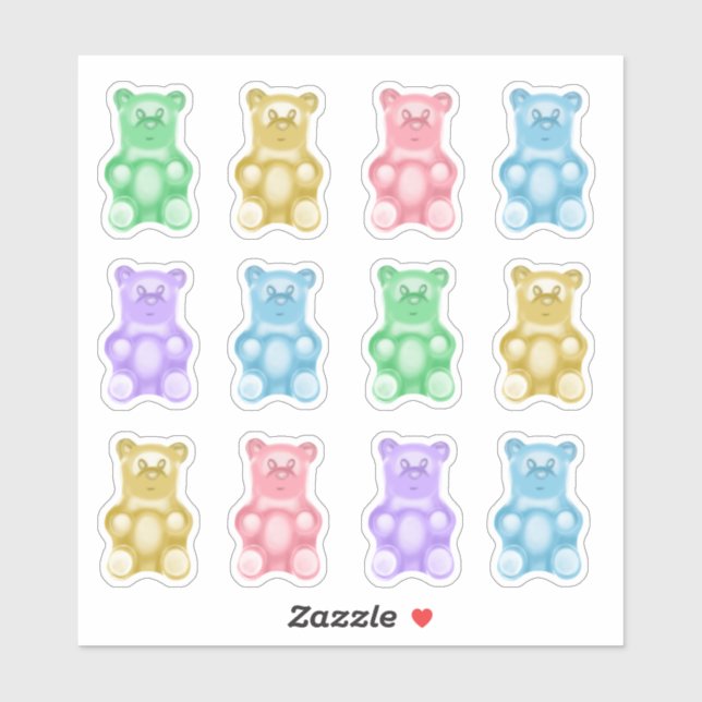 Adesivos Personalizados do Urso Goma-Arco-Íris Rea (Folha)