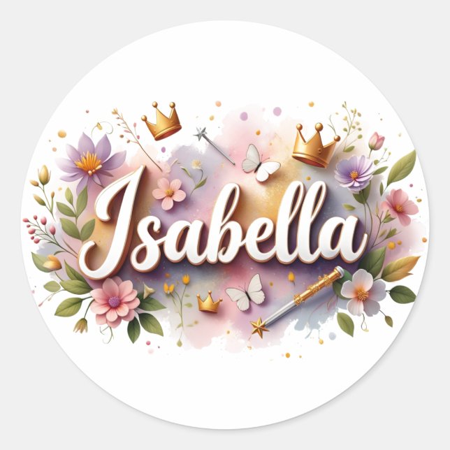 Adesivos Personalizados Florais da Princesa Isabel (Frente)