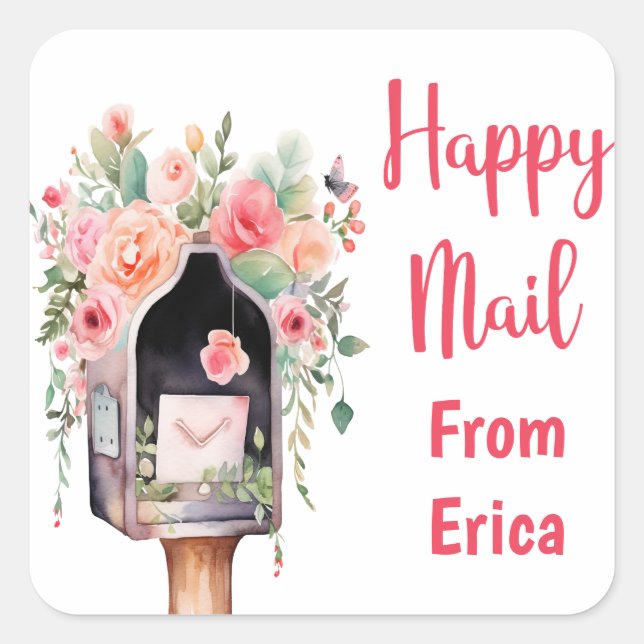 Adesivos Personalizados Happy Mail (Frente)