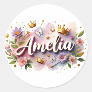 Adesivos Personalizados Nome Princesa Floral