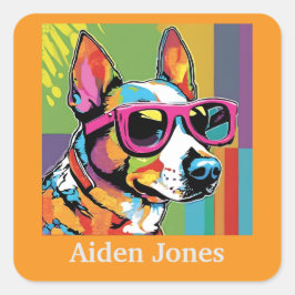 Adesivos personalizados para cães coloridos