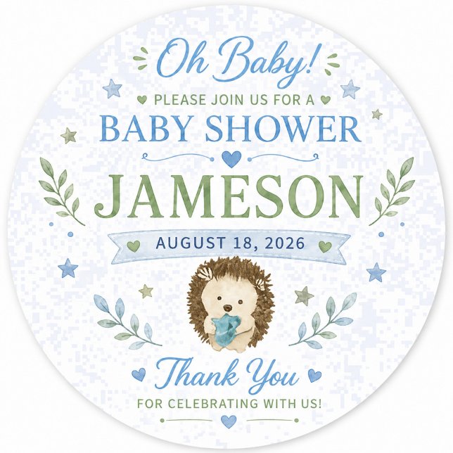 Adesivos Personalizados para Chá de Bebê (Criador carregado)