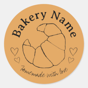 Adesivos Personalizados para Padaria Croissant e