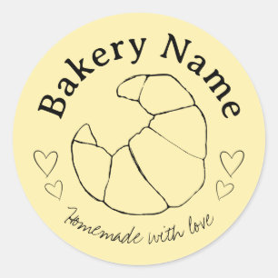 Adesivos Personalizados para Padaria Croissant e