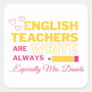 Adesivos personalizados para professores de inglês