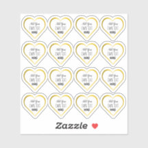 Adesivos Personalizados Pequenos Coração de Ouro T