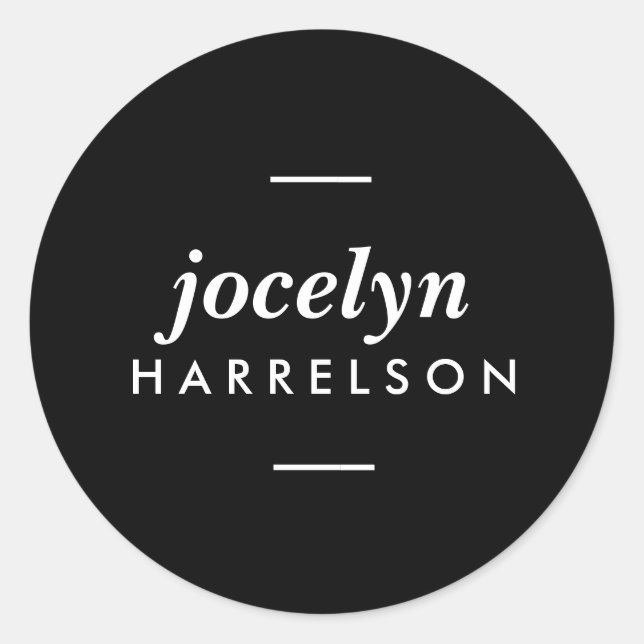 Adesivos Personalizados Pretos Modernos (Frente)