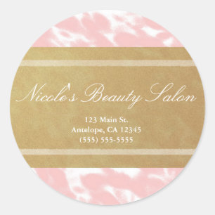 Adesivos Personalizados Rosa Peachy e Dourado Chic