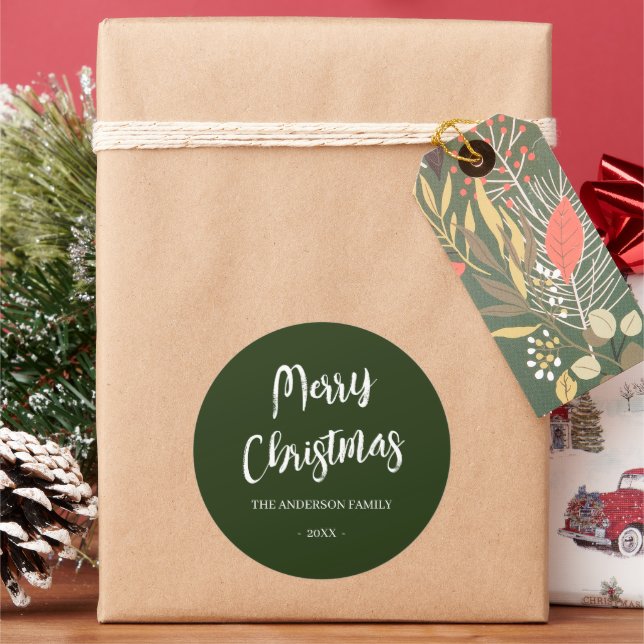 Adesivos Personalizados Simples Verde Natal Alegre (Feriado)