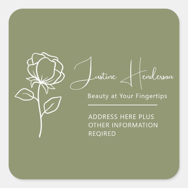 Adesivos personalizáveis - Flores ou cuidados com  (Frente)