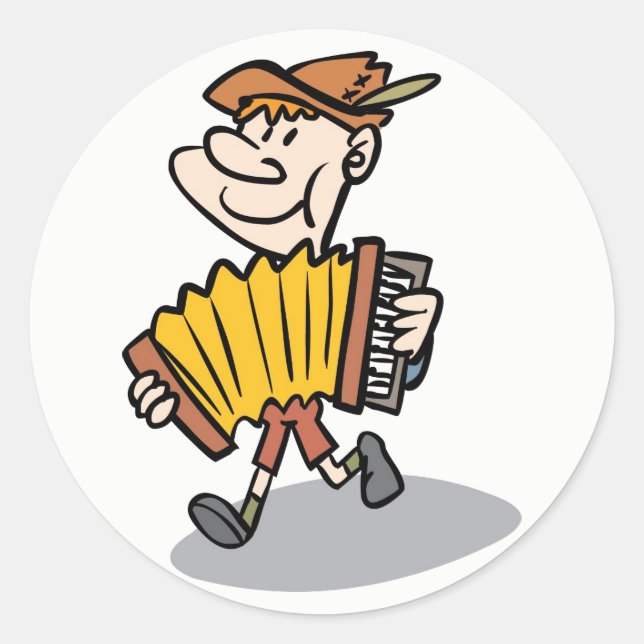 Adesivos Piano Accordion Player, instrumento music (Frente)
