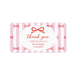 Adesivos Primeiro aniversário do bebê com rosa sua