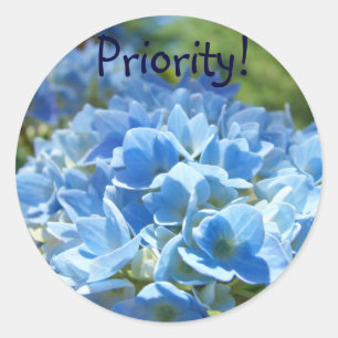 Adesivos Prioritário! Flores de Hortênsia Azul do