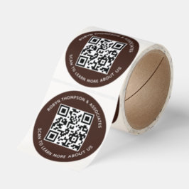 Adesivos QR Code Marrom Personalizados Nome da Emp