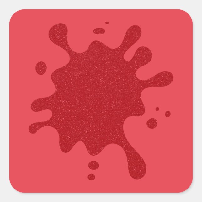 Adesivos Quadrados com Efeito de Glitter Vermelho  (Frente)
