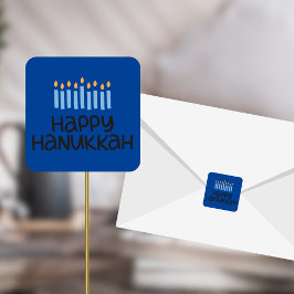 Adesivos Quadrados Divertidos de Hanukkah