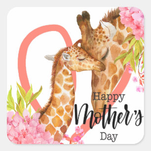 Adesivos Quadrados do Dia das Mães
