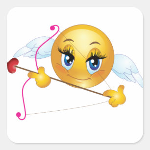 Adesivos Quadrados/Emoticon Cupido