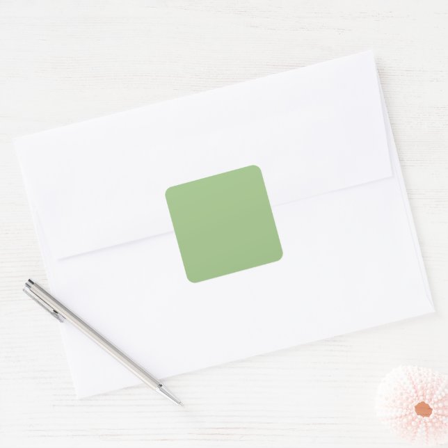 Adesivos Quadrados Verde Sage Sólido (Envelope)