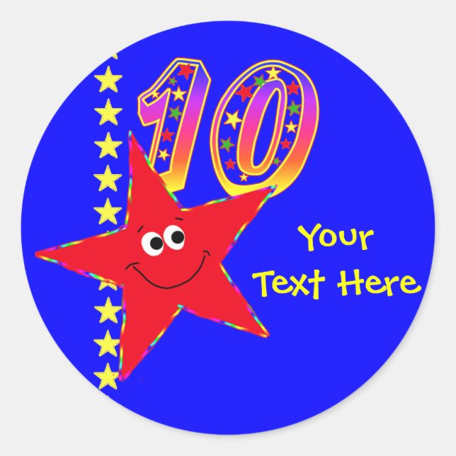 Adesivos Red Star 10th Birthday (Frente)