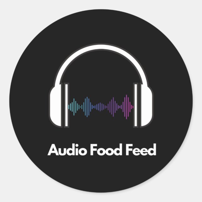 Adesivos Redondos Audio Food Feed  (Frente)