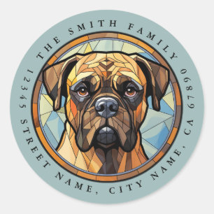 Adesivos redondos Bull Mastiff