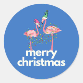 Adesivos Redondos Clássicos de Natal Flamingo