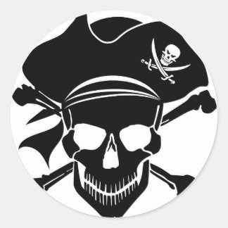 Adesivos Redondos Clássicos – Desenho de Esqueleto