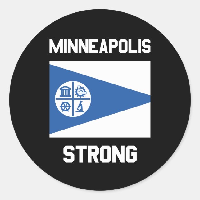 Adesivos Redondos Clássicos Minneapolis Strong (Frente)