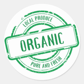 Adesivos Redondos Clássicos Orgânicos Verdes