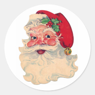 ADESIVOS REDONDOS CLÁSSICOS SANTA CLAUS RETRÔ