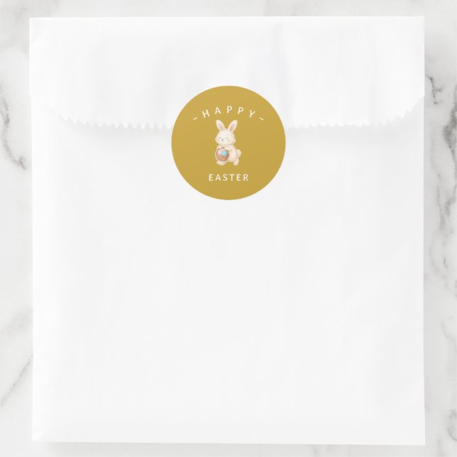 Adesivos Redondos Coelhinho Feliz Páscoa (Bolsa)