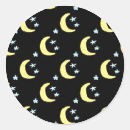 Adesivos redondos com brilho na lua (Preto e amare