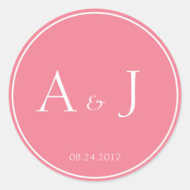 Adesivos redondos cor-de-rosa sólido