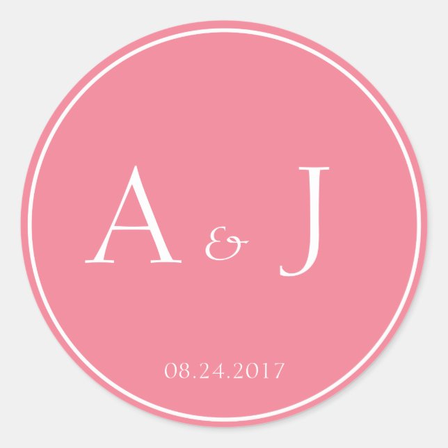 Adesivos redondos cor-de-rosa sólido (Frente)