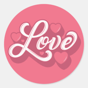 Adesivos Redondos Coração de Amor