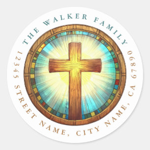 Adesivos Redondos Cruz