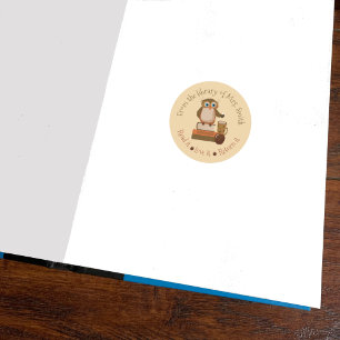 Adesivos redondos da Biblioteca de Salas de Coruja