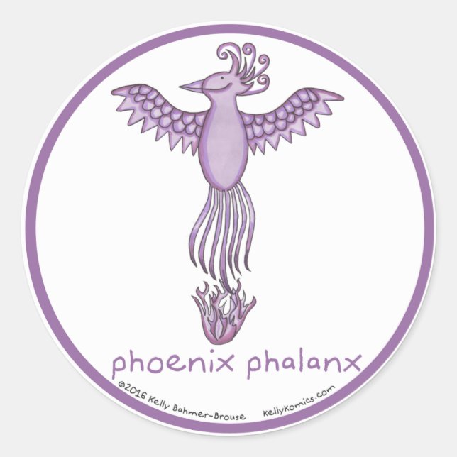 Adesivos redondos da Phoenix Phalanx (Frente)