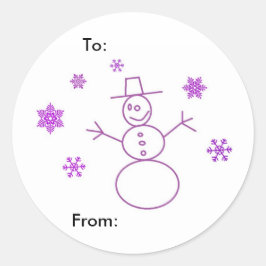 Adesivos Redondos de Boneco de Neve Fofo Etiquetas