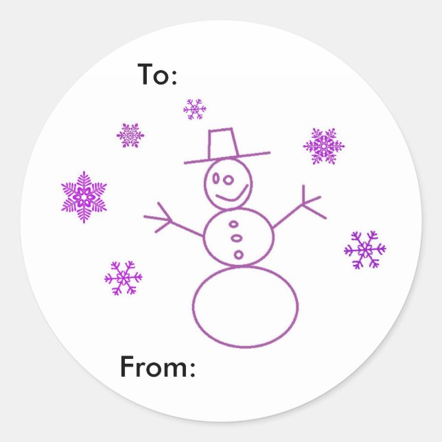 Adesivos Redondos de Boneco de Neve Fofo Etiquetas (Frente)