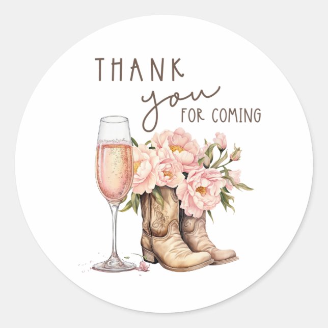 Adesivos Redondos de Botas e Espumante (Frente)