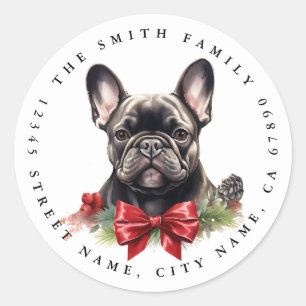Adesivos redondos de Buldogue francês