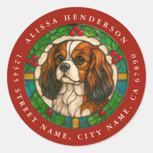 Adesivos Redondos de Cachorro Cavalier King Charle