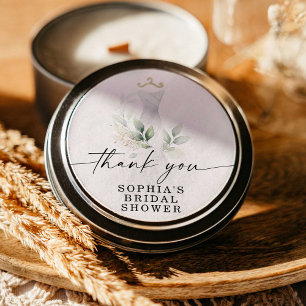 Adesivos Redondos de Chuveiro de Noiva com Folhage