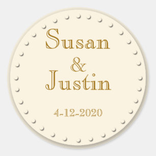 Adesivos Redondos de Creme de Elegância Simples