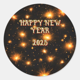 Adesivos redondos de Feliz ano novo personalizávei