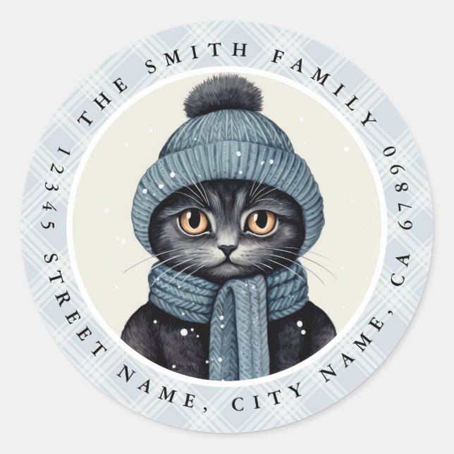 Adesivos redondos de gatos (Frente)