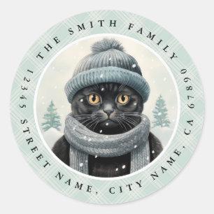 Adesivos redondos de gatos pretos